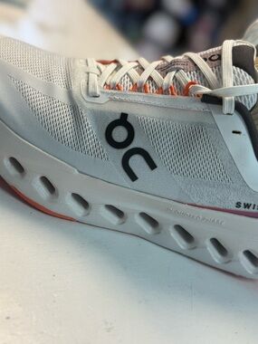 On Running Cloudswift Women's Running Shoe - White with Orange Accents
